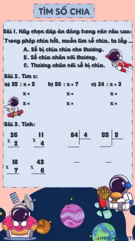 Bài tập về nhà - Tìm số chia