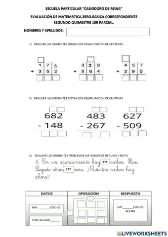 Sumas y restas de centenas