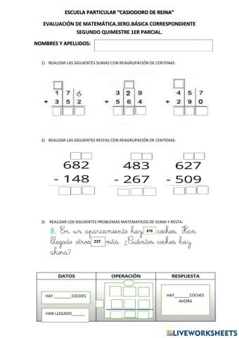 Sumas y restas de centenas