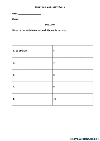 Spelling Year 3