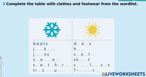 Clothes and footwear