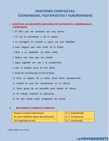 Oraciones compuestas