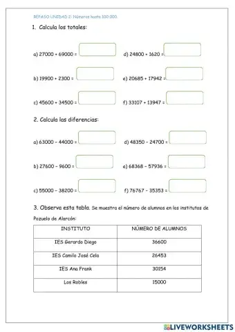 Números hasta 100000