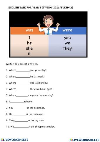 Unit 8 : where were you yesterday?