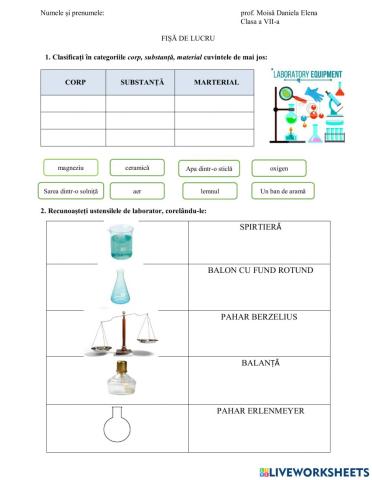 RECAPITULARE substanțe și amestecuri
