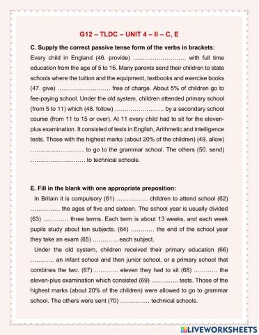 G12 - tldc - unit 4 - ii - c, e