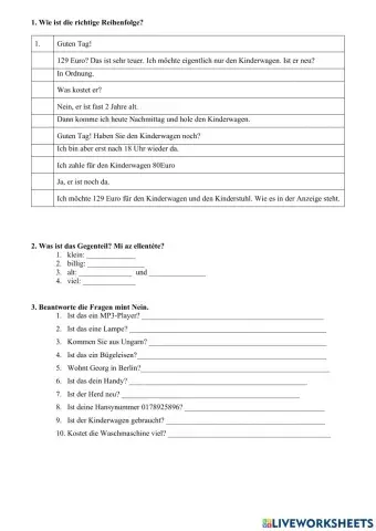 Aufgaben zu Berliner Platz 1 neu - Lektion 3