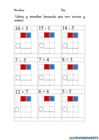 Operaciones en vertical