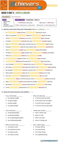 Grade 9 Unit 4 - Zero Conditionals