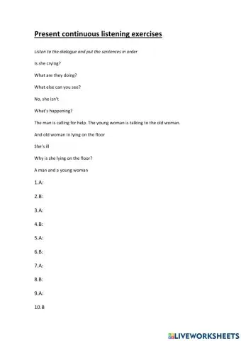 Present Continuous listening