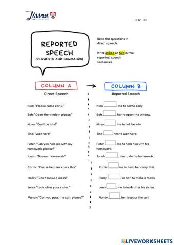 Reported speech