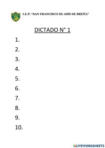 Dictado de palabras con Z