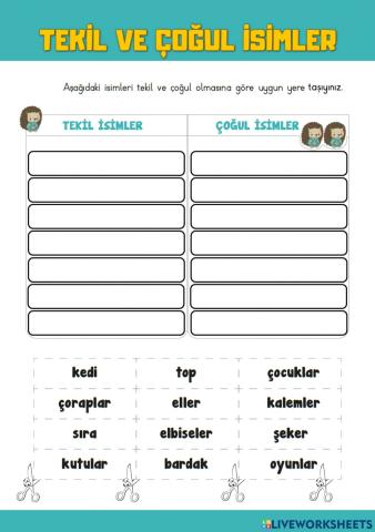 Tekil ve Çoğul Adlar