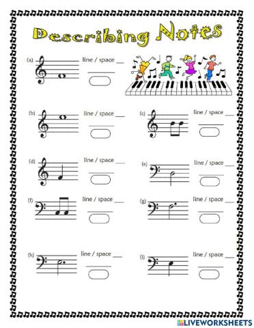 Describing Notes Worksheet