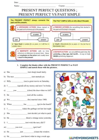 Present perfect questions- present perfect vs past simple