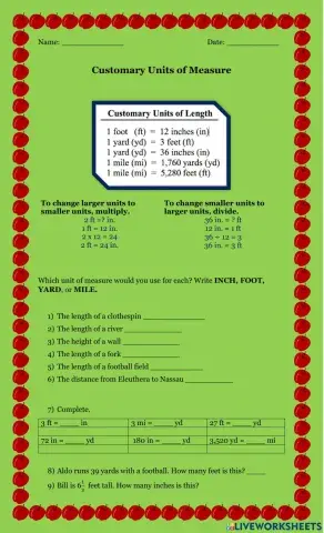 Customary Units of Measure