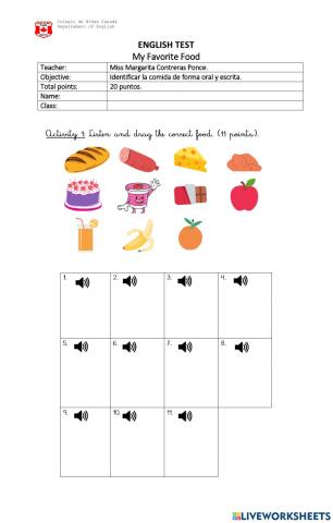 Unit 4 test 1st grade