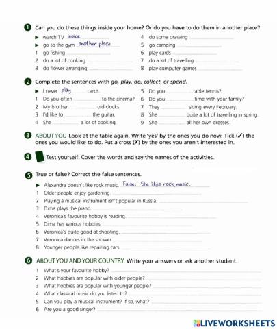 Talk about free time