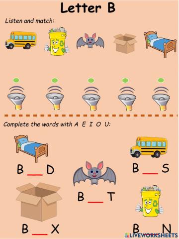 Consonants: Letter B+vowels