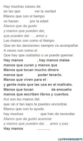 Canción manos del mundo