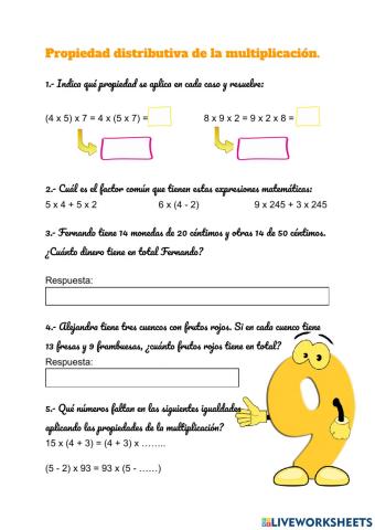 Propiedades de la multiplivcación