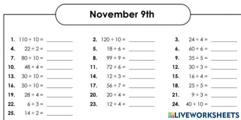 Division Mental Math