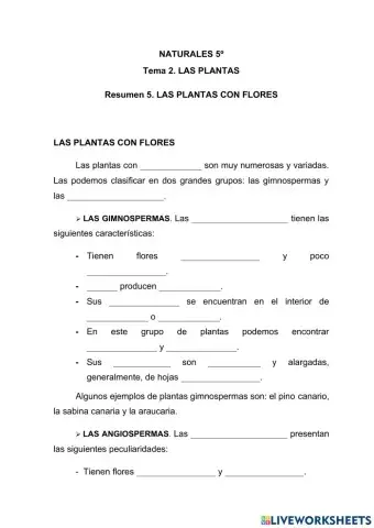 Las plantas con flores