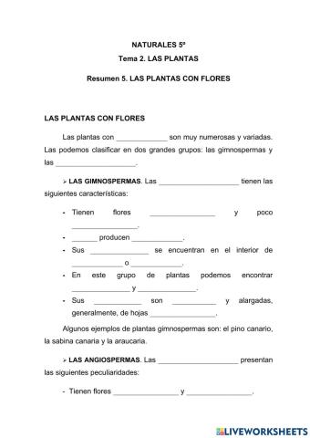 Las plantas con flores