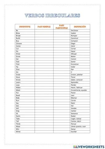 Verbos irregulares