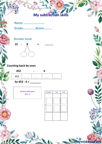 My subtraction skills
