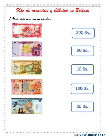 Billetes y monedad de Bolivia
