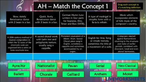 Advanced Higher Music - UM Match the Concept 1