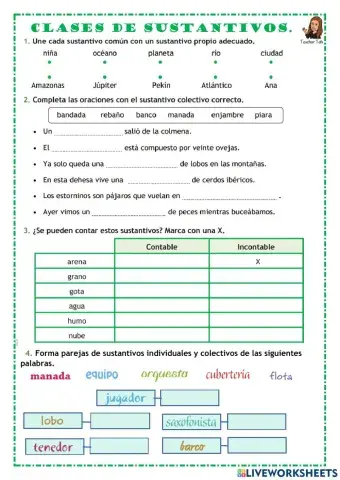 Clases de sustantivos