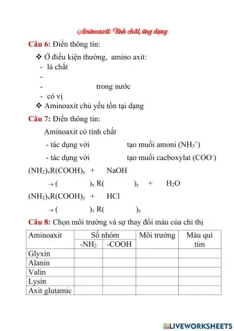 Aminoaxit: Tính chất, ứng dụng