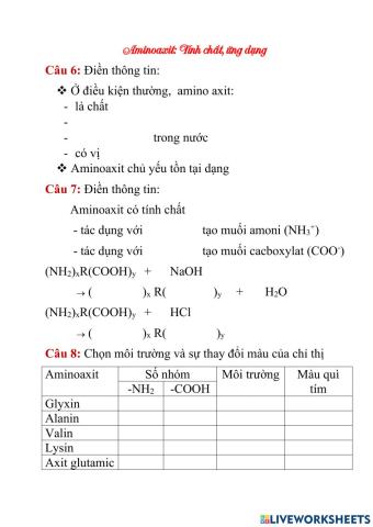 Aminoaxit: Tính chất, ứng dụng