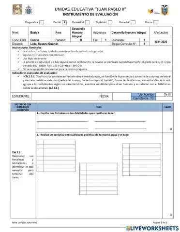 Evaluación parcial 1 desarrollo humano