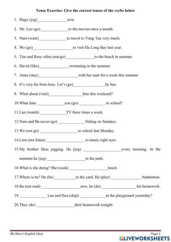 Simple Past- Exercise 3-HTD-HTTD-QKD-S