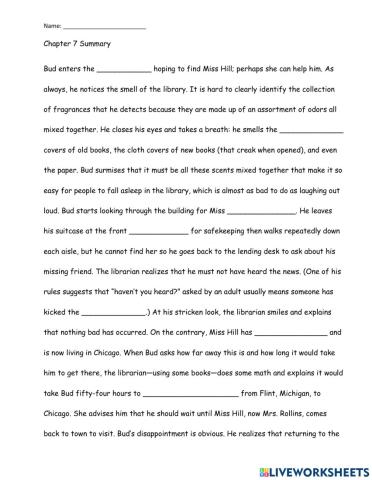 Bud, Not Buddy Chapter 7 Summary