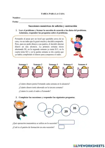 Sucesiones de sumas o restas