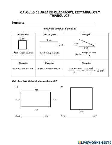 Cálculo de área de figuras 2D