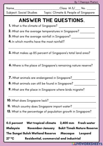 So.M.3 - Climate&People of Singapore P.18-19