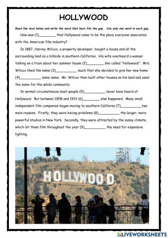 Hollywood FCE Exercise