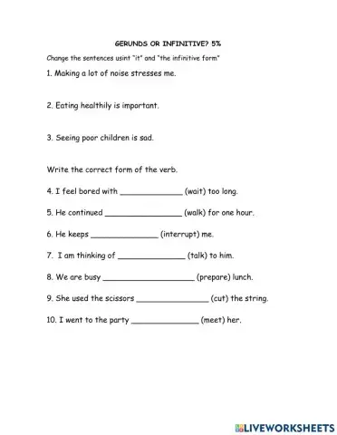 Gerunds and infinitives