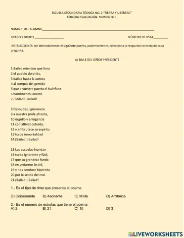 Evaluación de poesía