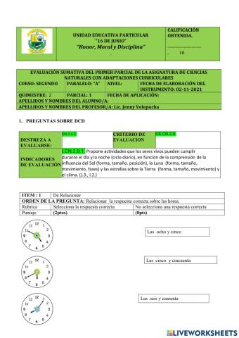 Evaluación con adaptaciones curriculares cc.nn