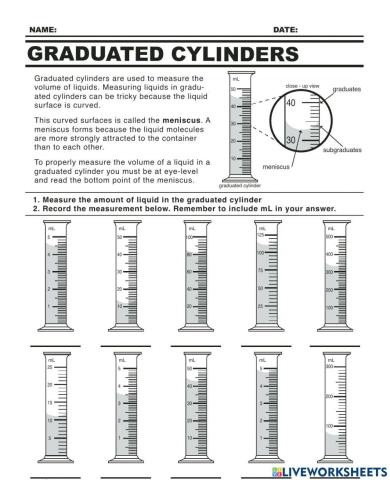 Measuring Volume of liquids and irregular objects