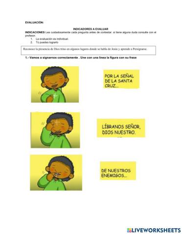 Evaluacipo religión