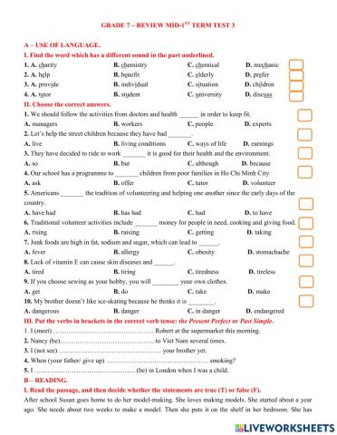 Grade 7- Review Mid 1st Term Test (3)