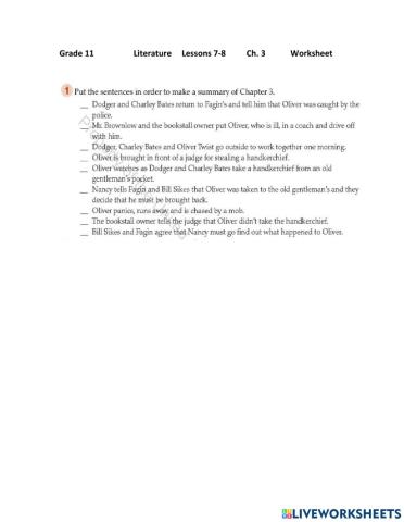 Oliver Twist Ch. 3 events