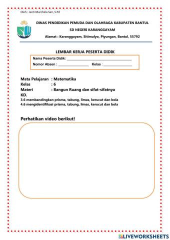 Bangun Ruang dan Sifatnya